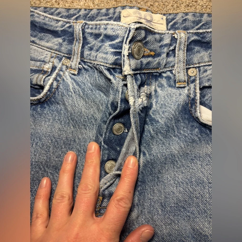 We The Free Jeans Size 28 Distressed Frayed Hem Women's Straight Jeans